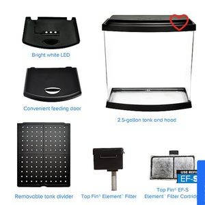 USED Top Fin Bowfront Betta Duo Aquarium - 2.5 Gallon